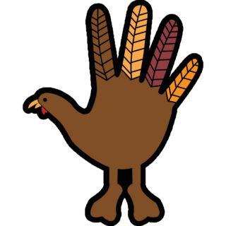 Funny Turkey On Black Sticker