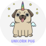 Funny Unicorn Pug Horn Sticker