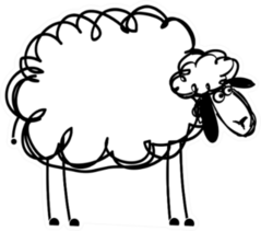 Funny White Sheep, Sketch Sticker