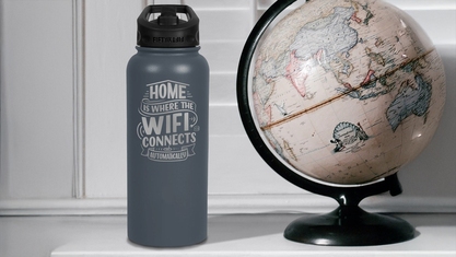 Funny wifi quote engraved on 34 oz water bottle