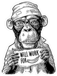 Funny Will Work for Banana Sticker