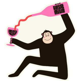 Funny Wine Gorilla Sticker