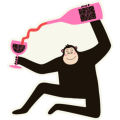 Funny Wine Gorilla Sticker