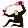 Funny Wine Gorilla Sticker