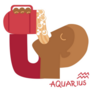 Funny Zodiac Aquarius Drinks Beer Sticker