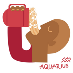 Funny Zodiac Aquarius Drinks Beer Sticker
