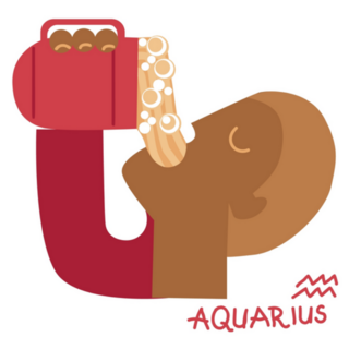 Funny Zodiac Aquarius Drinks Beer Sticker