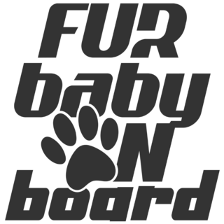 Fur Baby On Board Bold Lettering Sticker