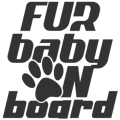 Fur Baby On Board Bold Lettering Sticker