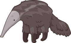 Furry Anteater Looking For Food Sticker