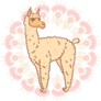 Furry Llama In A Round Frame With Flowers Sticker