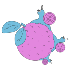 Futuristic Art With Snail Purple Sticker