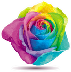 Futuristic Rose Colored In The Spectrum Colors Sticker