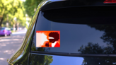 Futuristic Vape Cigarette Sticker on a Rear Car Window (New) example