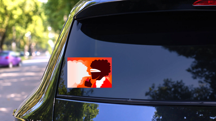 Futuristic Vape Cigarette Sticker on a Rear Car Window (New) example