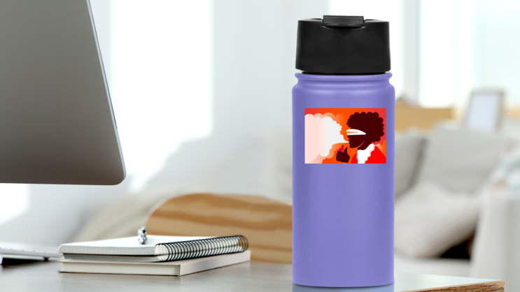 Futuristic Vape Cigarette Sticker on a Water Bottle (New) example