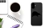 Fuzzy Anteater Sticker on a Phone example