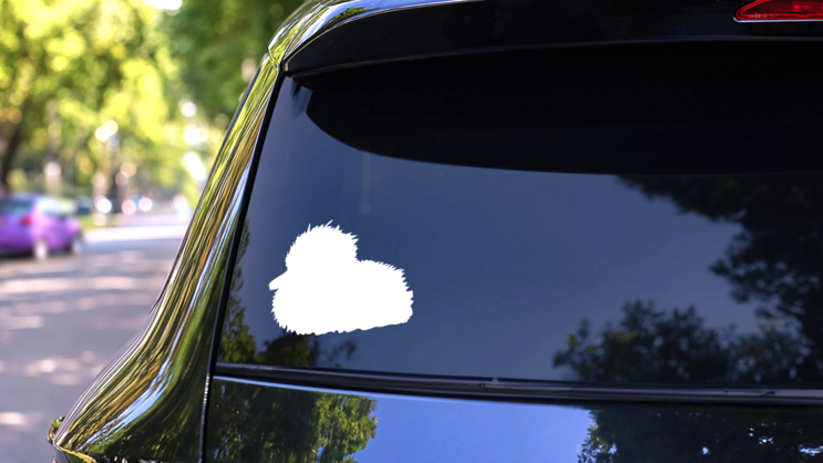 Fuzzy Duckling Duck Laying Down Sticker on a Rear Car Window (New) example
