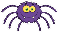 Fuzzy Purple Spider Sticker