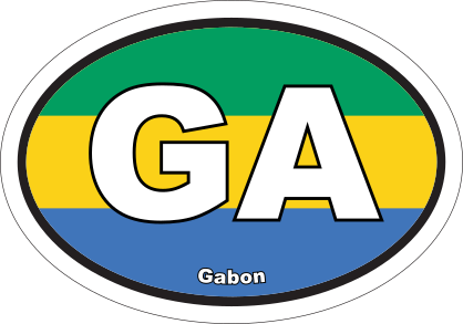 Gabon Ga Flag Oval Sticker