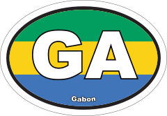 Gabon Ga Flag Oval Sticker