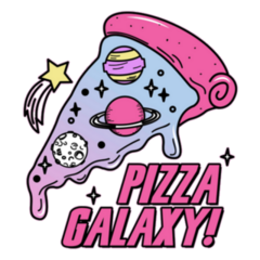 Galactic Pizza With Planets Sticker
