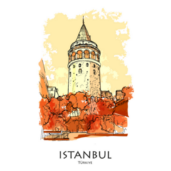 Galata Tower, Istanbul, Turkey Illustration Sticker