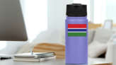 Gambia Flag Sticker on a Water Bottle (New) example