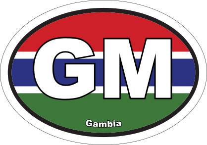 Gambia Gm Flag Oval Sticker