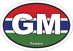 Gambia Gm Flag Oval Sticker