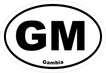 Gambia Gm Oval Sticker