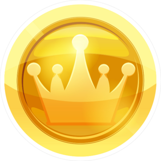 Game Coin With Crown Sticker