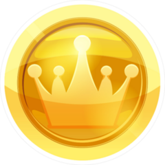 Game Coin With Crown Sticker