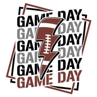 Game Day Football Lightning Sticker