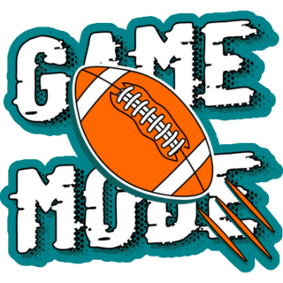 Game Mode American Football Lettering Sticker
