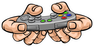 Gamer Hands Holding Controller Sticker