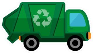 Garbage Truck Recycling Symbol Sticker