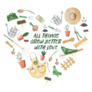 Garden Tools Heart Shape All Things Grow Better With Love Sticker