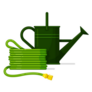 Garden Watering Can And Hose Illustration Sticker