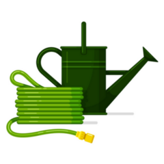 Garden Watering Can And Hose Illustration Sticker