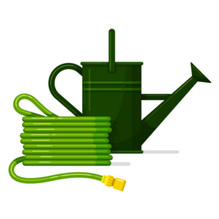 Garden Watering Can And Hose Illustration Sticker