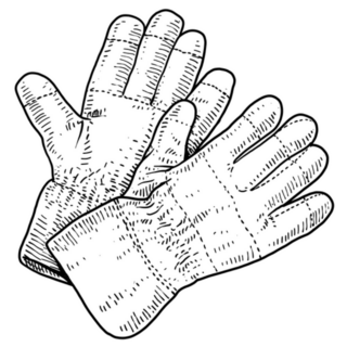 Gardening Gloves Illustration Sticker