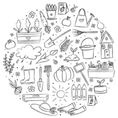 Gardening Hand Drawn Cute Doodle Set Sticker