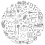 Gardening Hand Drawn Cute Doodle Set Sticker