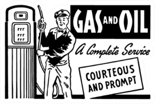 Gas And Oil Courteous And Prompt Mechanic Illustration Sticker