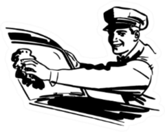 Gas Station Attendant Cleaning Windshield Sticker