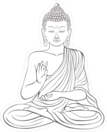 Gautama Buddha With Raised Right Hand Sticker