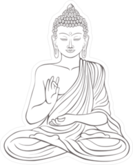 Gautama Buddha With Raised Right Hand Sticker