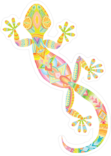 Gecko With Ethnic Pattern Sticker