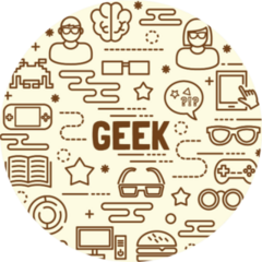 Geek Minimal Thin Line Icons Set Sticker